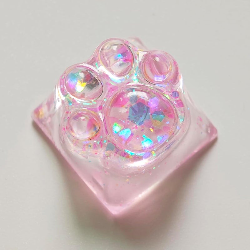 Elacgap Cat Claw Keycap Cute Drip Glue Backlight Keycaps DIY ESC Arrow Key Keycap Replacement for Cherry MX Gaming Mechanical Keyboard (Pink) - Image 3